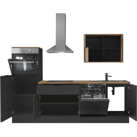 kochstation Küchenzeile KS-Georgia 260 cm schwarz