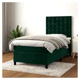 Lattenrost mit Matratze, Dunkelgrün, 90 x 190 cm, Plattformbett mit Lattenhalter, einfache Montage, für Schlafzimmer, Erwachsene