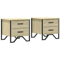 VidaXL Nachttische 2 Stk. Sonoma-Eiche 40x41x40 cm Holzwerkstoff