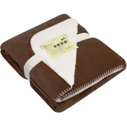 Sherpafleece Kuscheldecke - Farbe braun - Größe one size