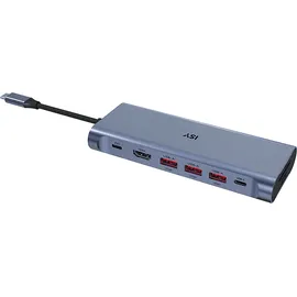 ISY IAD-1037 9-in-1-USB Hybrid Adapter, Silber