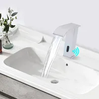 Automatischer Sensor Berührungsloser Wasserhahn Square Body Waschbecken Automatik Bad Wasserhahn Touchless Infrarot Wasserfall Waschtischarmatur