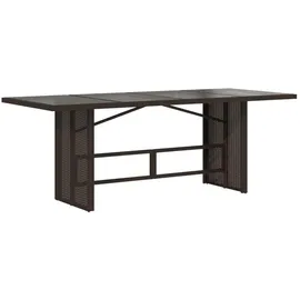 vidaXL Gartentisch mit Glasplatte 190 x 80 x 74 cm Braun