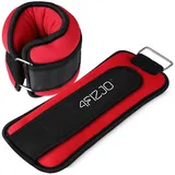 4FIZJO Knöchel & Handgelenkgewichte, 2x1 kg, Neopren und Gusseisen, Set Gewichtsmanschetten für Fitness Pilates Yoga Aerobic, Gewichte für beine und arme, Handgelenk & Ankle weights, Farbe: Rot