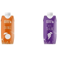 beckers bester Orange - 12er Pack - Orangensaft & Rote Traube - 12er Pack - Traubensaft - 100% natürlicher Direktsaft