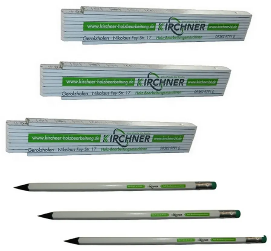 Zollstockaktion 3x Maßstab Kirchner Edition 90° Rasterung  3x Kirchner Bleistift