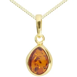 Kette mit Anhänger OSTSEE-SCHMUCK "Ostsee-Schmuck Kette mit Anhänger Enela Kette mit Anhänger Enela" Gr. 45, gold (goldfarben), Halsketten, Damen, 45cm, Silber 925 (Sterlingsilber), L: 42cm