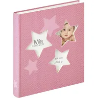 WALTHER+ DESIGN Walther design Fotoalbum, Baby Estrella rosa 28x30,5 50 Seiten Babyalbum UK133R