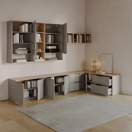 livinity® Eckkommode 80 x 50 x 40 cm Greige / Grau