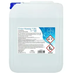 Herrlan Chlor flüssig 5 Liter (6 Kg) unstabilisiert mit 13% Aktivchlorgehalt Hochwirksame Wasserdesinfektion für Pools, Whirlpools und SwimSpa's