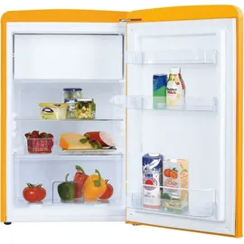 Amica KS 15613 Y Retro-Kühlschrank (108 l, 860 mm hoch, Gelb)