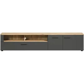 trendteam Esteban TV-Lowboard 210 x 43 x 41 cm Grau/Eiche Spanplatte