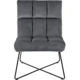 Actona Loungesessel ACTONA GROUP, grau (dunkelgrau), B:62cm H:90cm T:86cm, Sessel, Samtvelours und quadratische Steppnähte, verschiedene Variationen