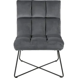 Actona Loungesessel ACTONA GROUP, grau (dunkelgrau), B:62cm H:90cm T:86cm, Sessel, Samtvelours und quadratische Steppnähte, verschiedene Variationen