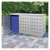 vidaXL Mülltonnenbox 3 x 240 l silber