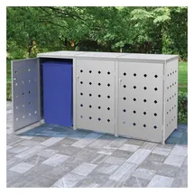 vidaXL Mülltonnenbox 3 x 240 l silber