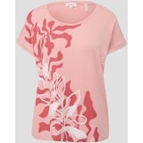 s.Oliver Print-Shirt, mit großem Floral-Print, pink