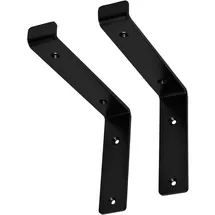 ML-Design 2 Stück Regalhalterung 25x4x14,5 cm Schwarz Metall 10 Zoll L-Form