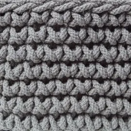 Homescapes Aufbewahrungskorb Gestrickt 37 x 37 x 21 cm Grau