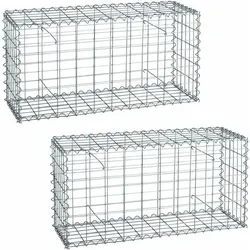 Gabionen Steingabionen 100x50x30 cm – 2er Set