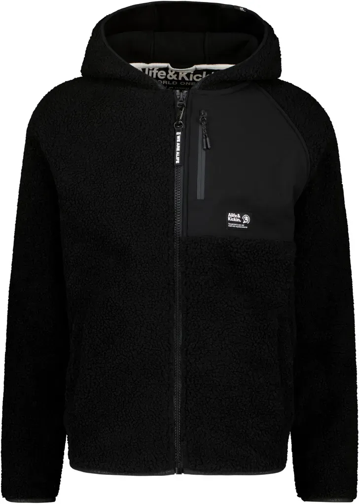 Alife En Kickin HaraldAK G Teddy Capuchon met rits, zwart, 3XL