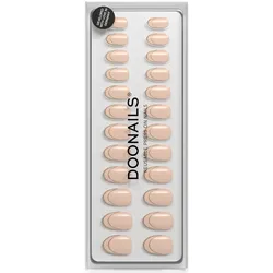 DOONAILS Soft Gel Press Ons Golden French Medium Round