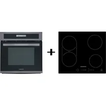 Respekta Backofen Herd Kochfeld Herdset Induktion Black Steel Bridgezone Slider Respekta