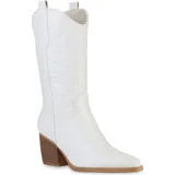 VAN HILL Damen Cowboystiefel in Weiss