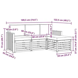 vidaXL Outdoor-Sofagarnitur 4-tlg. Weiß/Creme