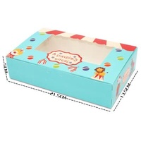 Crysdaralovebi 10 Stück Zirkus-Papier-Kuchenbox Süßigkeiten Tier Kekse Muffin Cupcake Backen Verpackung Box Hochzeit Süßigkeiten Seifenboxen (L)