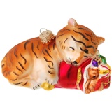 Krebs Glas Lauscha Christbaumschmuck Babytiger, aus Glas, - Größe ca. 10 cm