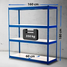 CLP Lagerregal Metall 160x60x180 cm blau