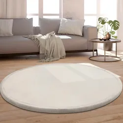 Teppich »Tatami 475«, rund, 24 mm Höhe, Kurzflor, Uni Farben, mit Memory Foam, waschbar, 31361563-0 hellbeige 24 mm