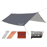 Skandika Sonnensegel XL 5 x 3 m | Sonnenschutz rechteckig, wasserdicht, UV-Schutz, UPF 50+, 3000 mm Wassersäule, Abspannseile, Heringe | Sonnen- und Regenschutz für Campen, Wandern, Garten, Balkon