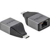 DeLock USB 2.0 Adapter [1x USB-C® Stecker - 1x RJ45-Buchse] 64118