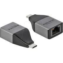DeLock USB 2.0 Adapter [1x USB-C® Stecker - 1x RJ45-Buchse] 64118