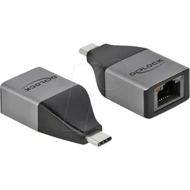 DeLock USB 2.0 Adapter [1x USB-C® Stecker - 1x RJ45-Buchse] 64118