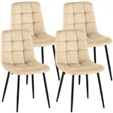 CLP Esszimmerstuhl Antibes Polyester creme 4er Set