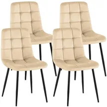 CLP Esszimmerstuhl Antibes Polyester creme 4er Set