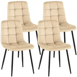 CLP Esszimmerstuhl Antibes Polyester creme 4er Set