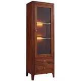 Massivmoebel24 Vitrine Brooklyn 60 x 40 x 178 cm Braun