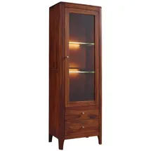 Massivmoebel24 Vitrine Brooklyn 60 x 40 x 178 cm Braun