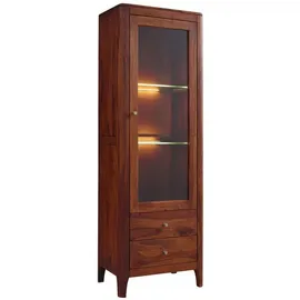 Massivmoebel24 Vitrine Brooklyn 60 x 40 x 178 cm Braun