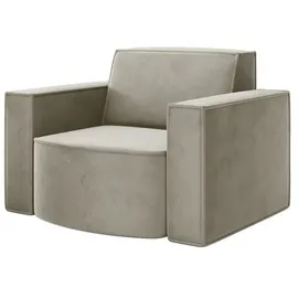 Fun Möbel Sessel Designersessel PALMA in Stoff Opera Velvet, Pearl