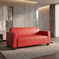 Mendler Modular 2-Sitzer Sofa Couch Lyon, Kunstleder ~ rot