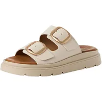TAMARIS Damen Pantolette mit Keilabsatz Leder, beige, 39 EU