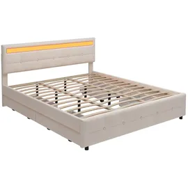 XDOVET Polsterbett 140 x 200 cm Beige