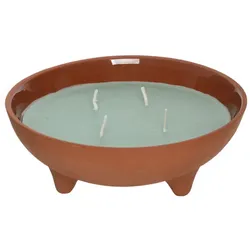 Duftkerze CITRONELLA Echtwachs in Tonschale 4 Dochte Garten