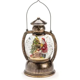 Konstsmide Kugellaterne 20 cm gold/grün/rot Weihnachtsmann