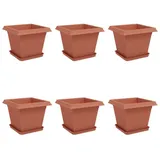 vidaXL Blumentöpfe 6 pcs 33 x 33 x 26 cm Ziegelrot